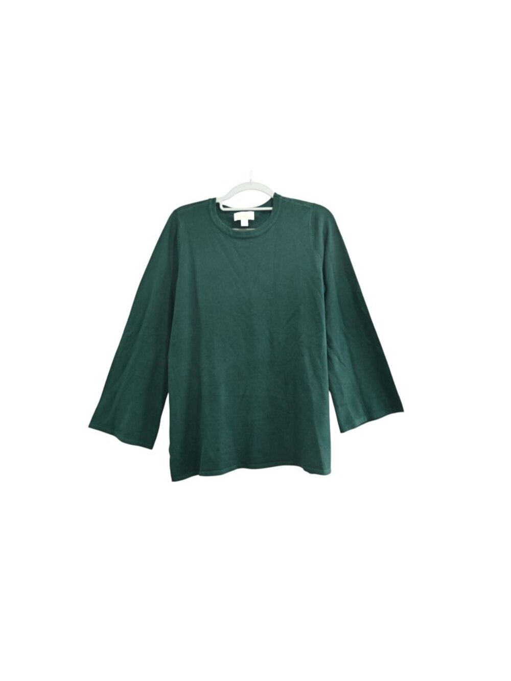 NWOT Belle by Kim Gravel Feather Knit Bracelet Sleeve Sweater Sz XXS Green